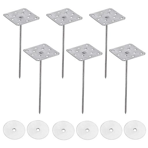 PATIKIL2.8”パンチ穴付き断熱ピンと丸洗浄器40個入りアルミ断熱釘壁プラグ壁またはパティオにフォーム..
