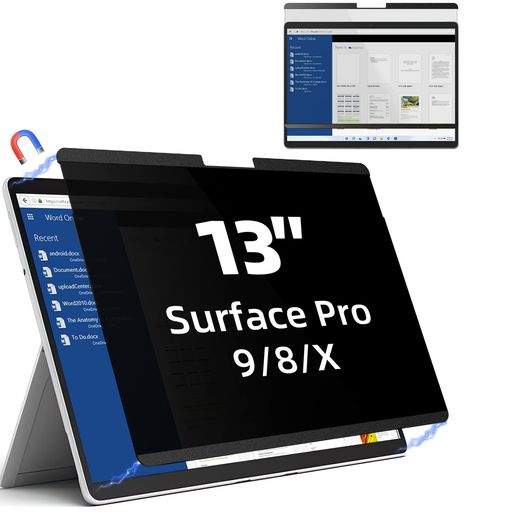 For Audios - SurfacePro11/10(2024)/Pro9(2022)/Pro8/ProX用13インチ覗き見防止フィルターマグネット式プライバシーフィルタータッチパネル対応ブルーライトカットのぞき見防止フィルム反射防止キズ防止