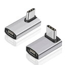 POYICCOTUSBTYPEC変換アダプタL字、(2種類セット)40GBPSUSBCL字アダプタ【240W/5A急速充電と8K@60HZ映像出力】L字USBコネクタ、90度直角USBC