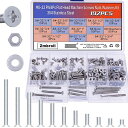 ZMBROLL8#-32フラット皿頭小ねじ192個304ステンレススチールファスナーフラットヘッド電気技師ネジナットキット全ねじ小ねじコンセントねじ取り付けネジ