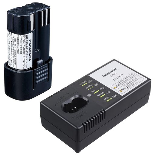 パナソニック リチウムイオン電池パック (Li-ion) 充電器セット 7.2V 1.9Ah LAタイプ EZ8L0719FB 急速充電器 EZ0L21 スティックドライバー(EZ7521/EZ7421)用 EZ8L0719FBST