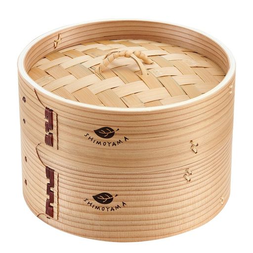 霜山竹せいろ蓋付きセット中華せいろ蒸し器天然竹木蒸篭1段セイロ蒸しかご蒸し料理野菜蒸し健康調理初..