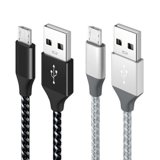 Eono(イオーノ)-MicroUSBケーブル2本セット急速充電Androidケーブル高速データ転送ナイロン編組みAndroid多機種スマホ対応1m