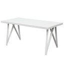 ダイニングテーブル幅160cmホワイトスチール脚Helle