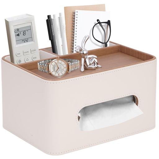 Meewtunティッシュケースティッシュボックス小物入れおしゃれ多機能収納ボックスリモコンスマトラック卓上収納20.5x10x10cmのティッシュが収納可能ティッシュカバーペーパータオルホルダ…