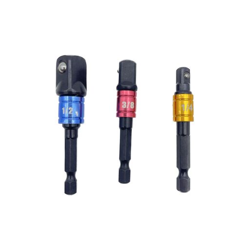 【パッケージ内容】3pcs 六角シャフトソケットアダプター。シャフト径:6.35mm。挿入角度:6.35mm(1/4プライムプライム)、9.5mm(3/8プライムプライム)、12.7mm(1/2プライムプライム)。ソケット変換アダプターとして便利。 【使いやすい】6.35mm六角シャンクはすべてのジッパーに使用可能。スプリング入りボールベアリングがソケットをしっかり固定し、外れにくい。インパクトドライバーに簡単に取り付けられます。 【多機能】ドライバー、電動ドライバー、パワードライバー、電動ドライバー、手動ドライバーなどの六角工具など。必須変換アダプター。ソケットスパナと組み合わせて使用できます。DIY愛好家、自動車の修理などの分野で問題を解決します。 【丈夫で長持ち】高品質のクロムバナジウム鋼を使用し、高硬度、高耐摩耗性。インパクトソケットアダプターとして長期間使用可能。 【用途】ボルト・ナットの締め付け、解体作業に。インパクトドライバーに簡単に装着できるソケットアダプター。あらゆるサイズの六角ネジ、ナット、ビスの取り外しが可能。家庭のDIY、大工仕事、車の部品、プロの機械修理などに適しています。