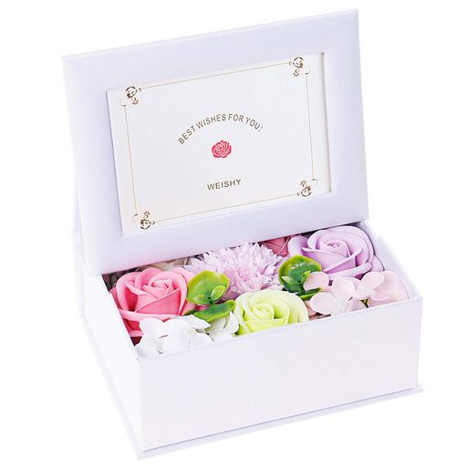 WEISHY母の日のプレゼントソープフラワー造花フラワーボックスホワイトデーお返しギフト誕生日プレゼント女性結婚祝い卒業祝い枯れない花還暦祝い退職祝い古希祝い敬老の日インテリア…