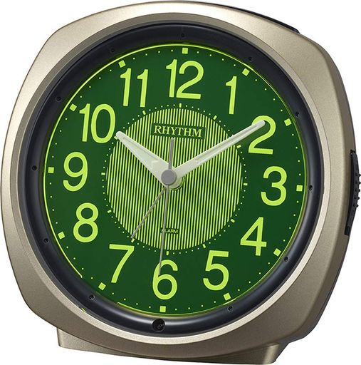 サイズ:13x12.8x7.3cm 使用電源:単三電池x3本(別売) 秒針:連続秒針(流れるように静かに動く) ムーブメント:クオーツ アラーム:電子音アラーム(ピピピ) ライト:暗所自動点灯機能(暗くなると自動で光る)