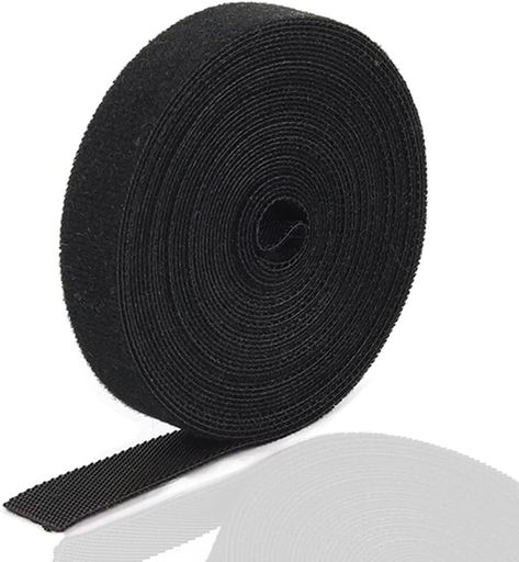 結束バンド面ファスナーケーブルバンド自由にカット強力耐熱再利用可能配線整理ケーブルまとめ収納用テープオフィス用家庭用部屋用荷物梱包屋外ブラック幅10mm長さ10m