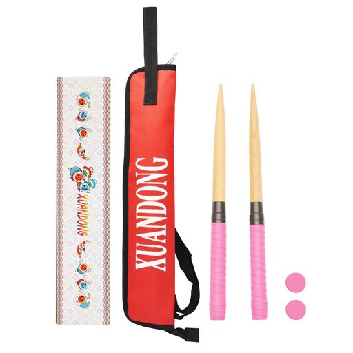 XUANDONG マイバチ 太鼓バチ&収納ケースセット 木製バット光沢 硬材 テーパー加工 先尖型 コンボ 使いやすい 2本セット 380ミリ-25ミリ ロール用 アーケードゲーム 携帯便利 予備グリップテー…
