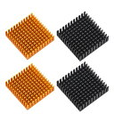 GEEEKPIRASPBERRYPIアルミニウムヒートシンク40MMX40MMX11MM4个ヒートシンク熱伝導性両面テープ付き熱暴走対策ゴールド2個とブラック2個超粘稠な(2)