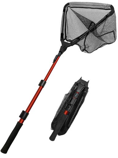 Wliknランディングネット玉網折りたたみ式タモ網伸縮式調節ワンタッチネットラバーコーティング軽量釣..