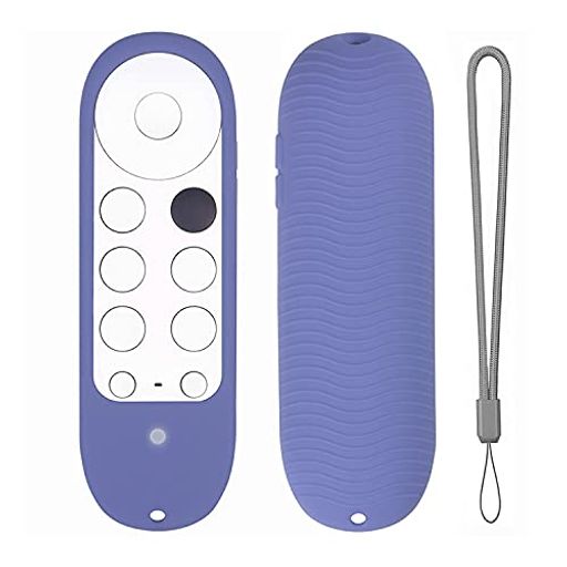 Chromecast with Google TV用リモコンカバー リモコン ケース シリコン ケース ストラップ付き コントローラー カバー 衝撃吸収 シリコン保護ケース クロームキャスト(ブルーグレー)