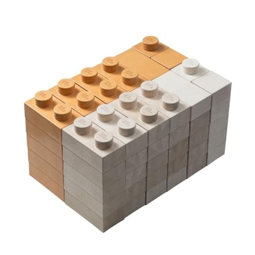 YPC日本製ブロック大きいブロック子供おもちゃ知育レンブロックキッズソフト70個セットホワイトxベージュ