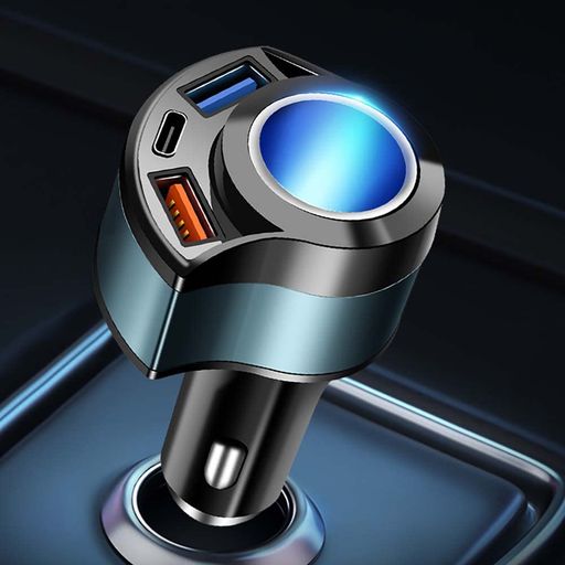 Rakuten - 【QuickCharge3.0】SnouucoカーチャージャーシガーソケットUSB車載急速【4IN1&3ポート】増設分配器【QC3.0/18W】&【USBC/5V3.1A】12V/24VUSB車