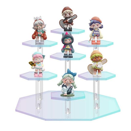 Other - アクリルスタンド台座7段カラフルアクリルディスプレイライザースタンドアクリル製ディスプレイ7ステップクリア棚Figures収納ひな壇ディスプレイジュエリー台座組み立て簡単適用Figures…