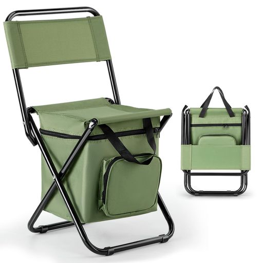 Fenghomeアウトドアチェア椅子付きリュック保冷バッグ付きキャンプ椅子軽量折りたたみ椅子丈夫背もたれ携帯便利600Dお釣り運動会お花見ピクニック行列待ち花火大会フェススポーツ観戦(…