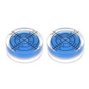 PHYXIULミニ水平器2個セット小型丸形水準器目盛り付き傾斜測定工具取り付け透明精度高い水平校正用ブルー