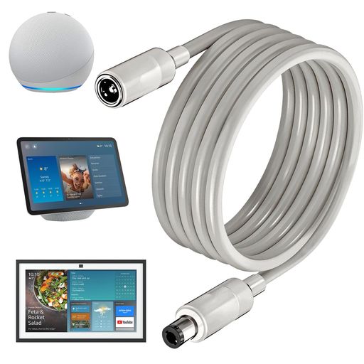 VOLTKARE12VDC延長ケーブル、18AWG銅芯5.5x2.1mmプラグオンソケット、LEDストリップライト、IRイルミネーター、TapoWiFiIPカメラ、5-36ボルトアダプター電源(white3m)