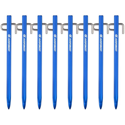 ✅【製品仕様】:サイズ(約): 直径9.5x長さ200mm、重量:(約) 47g ※1本あたり、材質:7A04アルミニウム合金材 【セット内容】: アルミ製 鍛造ペグ(20cmペグ)x8本、専用収納バッグx1個 ✅【軽さと強度を両立】:このテントペグは航空機機構の主要部品にも使用されている7A04アルミニウム合金製で、アルミニウム合金の中でも最も強度の高い素材のひとつです。この鍛造ペグは砂場や石の多い硬い地面にも向いており強風にも耐えます。しっかりと刺さる厚み(9.5mm)と長さ(20cm)でありがながら超軽量(47g/1本あたり)です。 ✅スチール製の鍛造ペグの 「重いので携帯が大変 」の悩みを徹底的に解決しました。 軽量なアルミの鍛造で作られたペグで、スチール製の鍛造ペグに比べて60%の軽量化に成功。 20cm1本あたりの重さはわずか47gだ。あまりに重い荷物を持てない女性の方やお年寄りの方にもおすすめです。