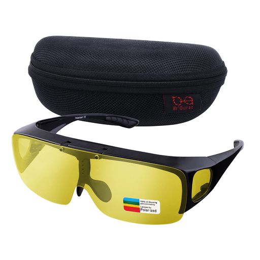 [Br’Guras]サングラススポーツ運転用サングラスメンズ偏光UV400紫外線カットメガネの上から掛け跳ね上げ式防風防砂自転車/釣り/ランニング
