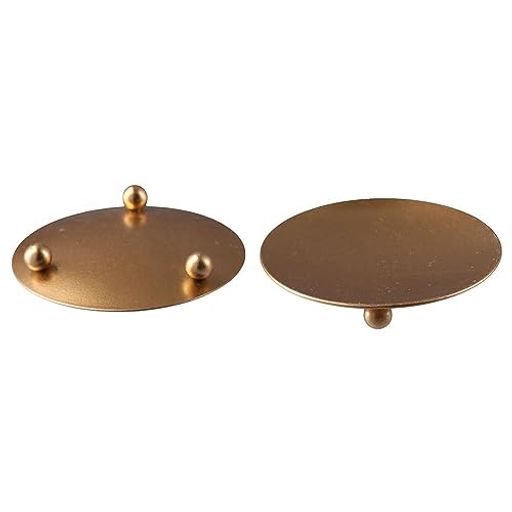 4PCS鉄板キャンドルホルダー小さなキャンドルトレイゴールドキャンドルホルダー柱用キャンドルホルダー..