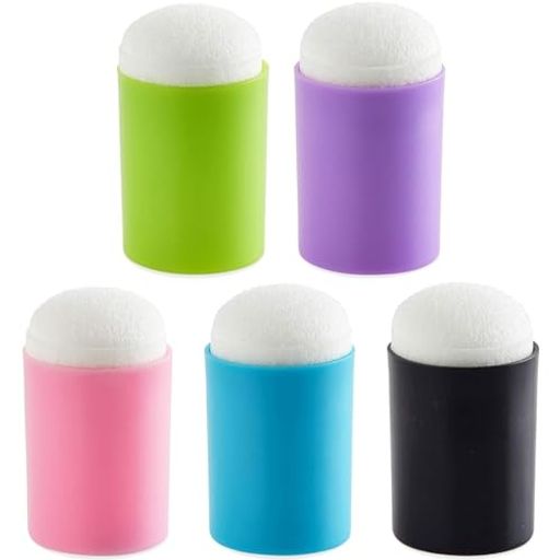 ステンシルブラシ(5色、各色1つずつです)ステンシルシート指絵イント描画ツール手帳用スポンジフィンガーペイントDIY絵図紙飾り用カード作り道具幼稚園保育園ステンシルインクステン…