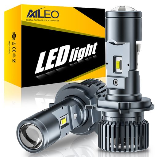 AILEO H4 車用 LED プロジェクター レンズ付き ヘッドライト Hi/Lo切替 爆光 6500k...