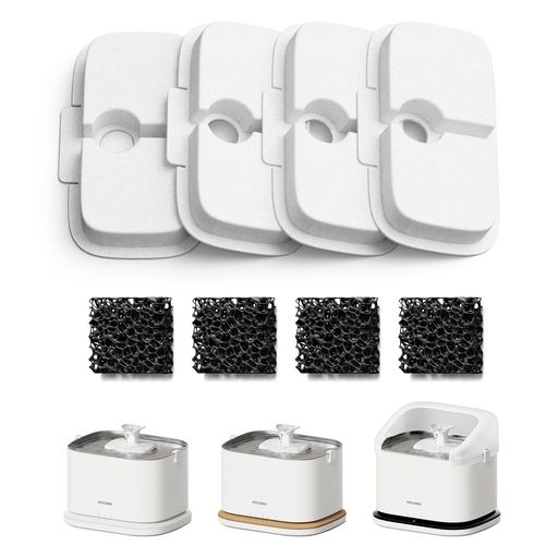 PETLIBRODockstream猫用自動給水器交換用フィルター(PLWF116/PLWF106/PLWF115/PLWF105/PLWF005/PLWF005対応、4枚入り)