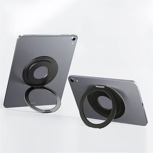 タブレットホルダータブレットスタンドiPadスタンド軽量&薄いリング型卓上横置き縦置き持ち運び便利360度調整可能マグネット設置可能折りたたみ式iPadPro/Air/mini/Kindle多機種対応貼り付け…