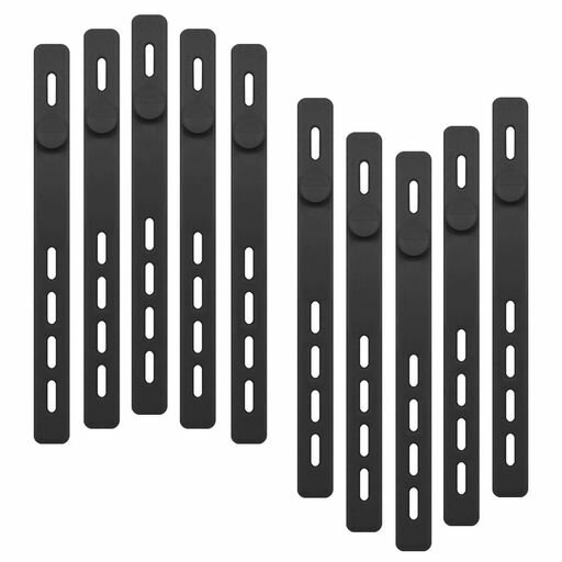 【10枚セット】ケーブルバンド配線まとめるコード・ケーブルオーガナイザー:シリコン結束バンド太めコード纏め束ねる収納USBケーブル整理固定ホルダークリップしっかり机卓上充電ケー…