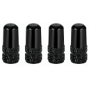 YFFSFDCバルブキャップ4個セット自転車仏式アルミ合金製タイヤバルブキャップ仏式バルブ用アルミバルブキャップフレンチバルブロードバイクドレスアップブラック