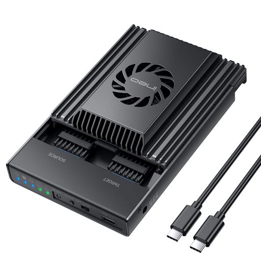 ineoデュアルベイNVMeドッキングステーション、MKeyPCIe224222602280M.2SSD用USBCtoNVMESSDケース、オフラインクローンをサポート(SSDは含まれていません)[2608]