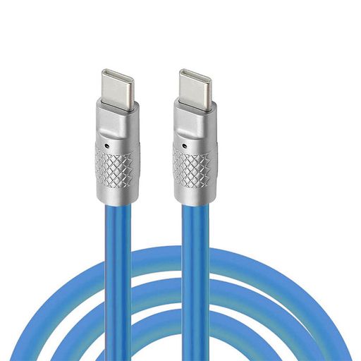 CableccTypeCUSB-CからUSB-C液体シリカゲル超軟120W電源USB2.0データ青色ケーブル急速充電ノートパソコ..