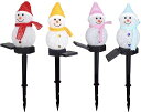 ソーラーガーデンライト置物ライト雪だるま4点入り埋め込み式ガーデンライトクリスマス庭飾り屋外防水ソーラー庭パス歩道芝生デコレーション(雪だるま*4個)Tanosimi