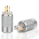 MONOSAUDIOオーディオ用電源プラグ金メッキ真鍮カーボンファイバー製シェル3ピン電源コネクタ15A250V自作電源プラグオーディオ用パワープラグインレットプラグIEC320C13コネクターペアハイエ…