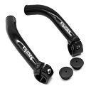 THINVIK自転車バーエンドバー補助ハンドルバー内径22.2MMアルミニウム合金MTBロードバイク耐変色性変形防止超軽量頑丈滑り止め取り付け簡単バイクアクセサリー長さ150MM114G/1ペア(ブラック)