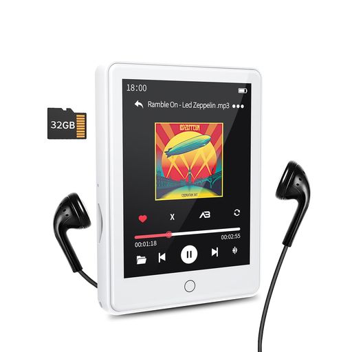 RUIZU32GBMP3プレーヤーBLUETOOTH5.3搭載、2.8インチフルタッチスクリーンスピーカー内蔵