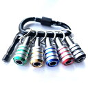 DEVENTORZビットホルダー5+1セット1/4六角シャンクインパクトドリルビットキーチェーンクイックチェンジコネクトホルダードリルスクリューアダプタービットホルダーカラビナソケットホル…