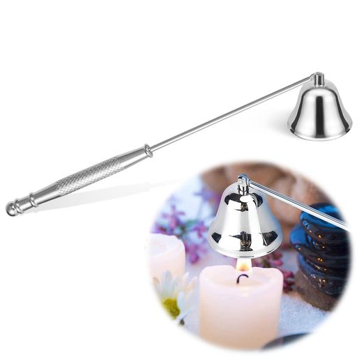 Coolloodaキャンドルスナッファーシルバーステンレス製ろうそく消し火消しツール芯切り機能付き仏壇ア..