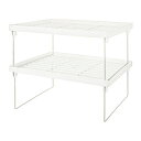 RILIHIIコの字机上ラック4個セット積み重ねホワイト31.5X19.5X16CMプラスチックラック省スペーススタンディングシェルフオープンラック収納棚メイクアップ文具調味料ラック卓上収納