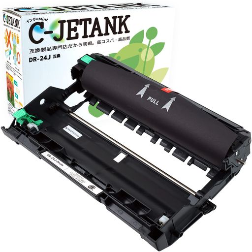 C-JETANKブラザー用ドラムユニットDR-24J新互換ドラムQRWEB説明書付きMint製DR24J(BK/ブラック)-1本セ..