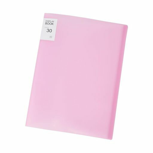 MikankawaA3ファイルクリアファイル40*30cm30ページ縦置きダイアモンドアート/ポスター/設計図/試験用紙/絵保管用(ピンク)