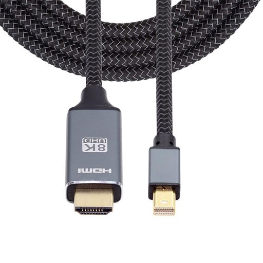 xiwaiMiniDisplayPort1.4ソースからHDMI2.0ディスプレイ6フィートケーブル8K60hzUHD4Kアルミニウムシェル、ナイロン編組MINI-DP-HDMIオスモニタープロジェクター対応