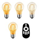 UEWITLED電球4個セットフィラメント電球6W(60W形相当)806LME26口金リモコン付きボール電球透明全方向タイプ高輝度LED照明常夜灯昼光色昼白色電球色広配光タイプ省エネ(リモコン電池別売)