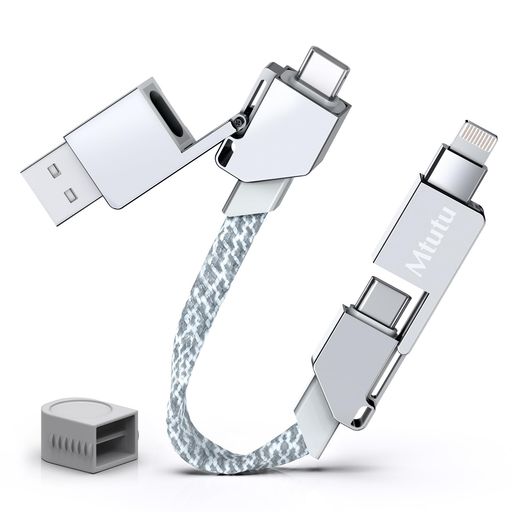 Mtutuマルチケーブル6in1TypeCケーブルPD100W/5A超急速充電ランニングPD27W/3AQC18WUSBA内蔵USB-micro480Mbpsデータ転送マルチ充電ケーブル1本6役(2.0)