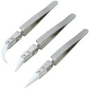 BESTGLEセラミックピンセット3本組汎用型ピンセット交換チップ精密機器先曲がりピンセット非導電性耐熱性電子工作模型製作エクステツイーザーネイル宝石時計ペーパークラフト用シルバー