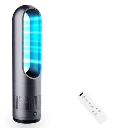 扇風機 タワーファン 【羽根なし・静音・ DCモーター節電】8段階冷風調節 100°自動...