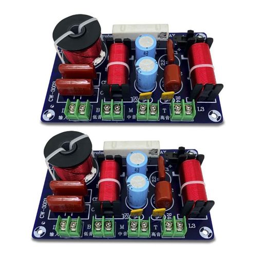 Buerjia2個3ウェイ250W850/5200Hz周波数分周器DIYスピーカーフィルター回路高音中低音Hifiステレオオーディオクロスオーバー使いやすい Buerjia2個3ウェイ250W850/5200Hz周波数分周器DIYスピーカーフィルター回路高音中低音Hifiステレオオーディオクロスオーバー使いやすい