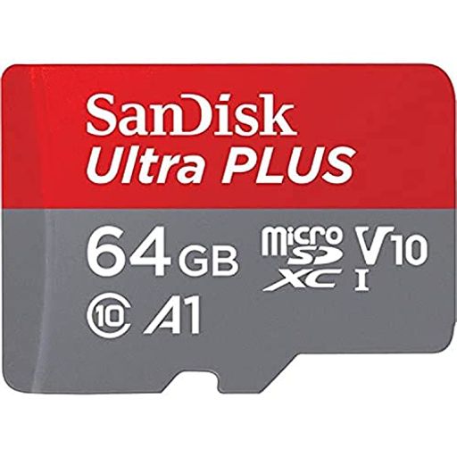 SandiskUltraPlus64GBMicroSDXCUHS-ICardwithAdapter130MB/sClass10U1A1